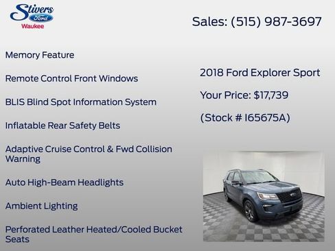 Used 2018 Ford Explorer Sport w/ Equipment Group 401A AWD/4WD image 28
