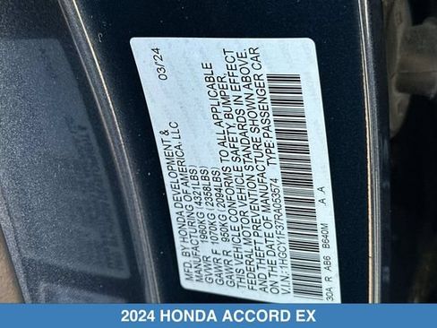 Certified 2024 Honda Accord EX image 31