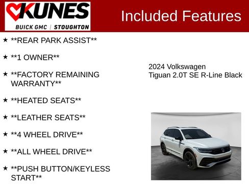 Used 2024 Volkswagen Tiguan SE R-Line AWD/4WD image 2