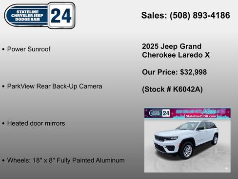 Certified 2025 Jeep Grand Cherokee Laredo X AWD/4WD image 6