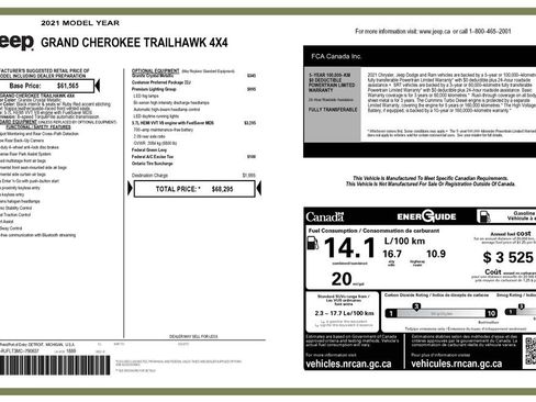 Used 2021 Jeep Grand Cherokee Trailhawk w/ Premium Lighting Group AWD/4WD image 2