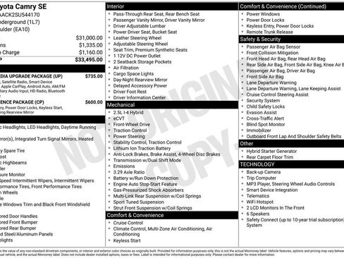 Used 2025 Toyota Camry SE w/ Multimedia Upgrade Package FWD image 4