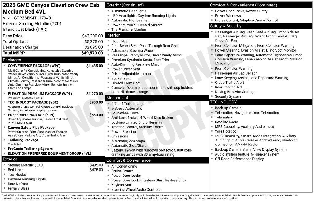 Used 2026 GMC Canyon Elevation w/ Convenience Package AWD/4WD image 2