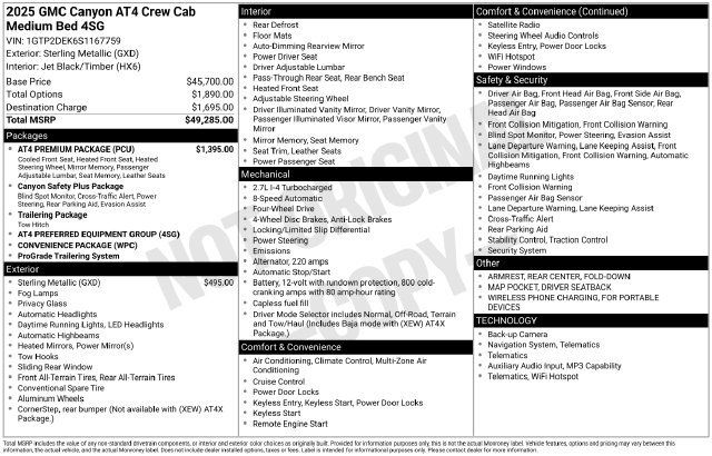 Used 2025 GMC Canyon AT4 w/ AT4 Premium Package AWD/4WD image 17