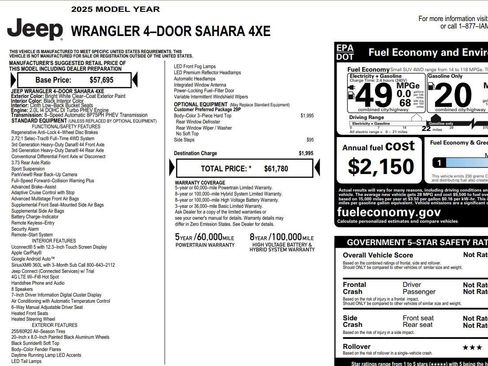 Used 2025 Jeep Wrangler Sahara image 2