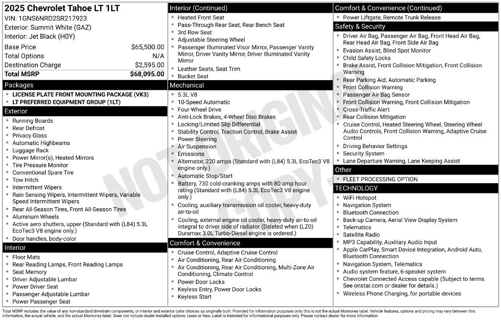 Used 2025 Chevrolet Tahoe LT AWD/4WD image 26