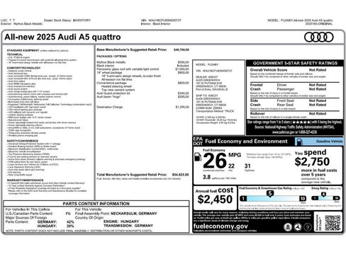 Used 2025 Audi A5 2.0T Premium w/ Convenience Package image 2