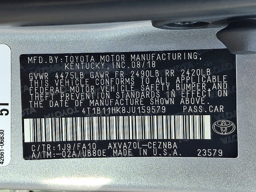 Certified 2018 Toyota Camry LE w/ Convenience Package FWD image 25