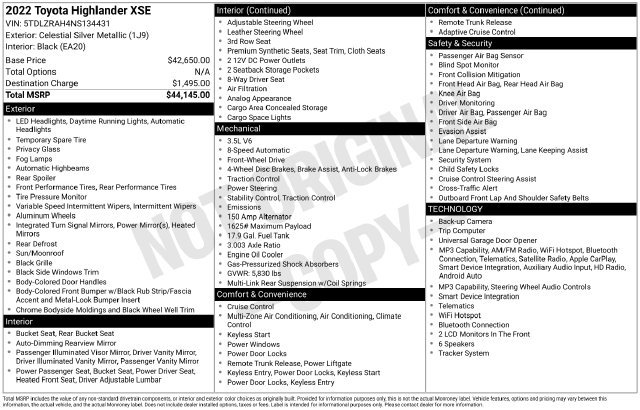 Used 2022 Toyota Highlander XSE FWD image 4