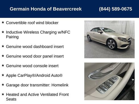 Used 2019 Mercedes-Benz E 450 4MATIC Cabriolet w/ Premium 1 Package image 10