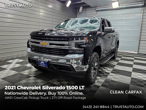Used 2021 Chevrolet Silverado 1500 LT w/ Z71 Off-Road Package AWD/4WD image 1