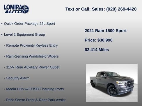 Used 2021 RAM 1500 Sport w/ Trailer Tow Group AWD/4WD image 8