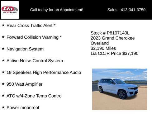 Certified 2023 Jeep Grand Cherokee Overland w/ Luxury Tech Group IV AWD/4WD image 16