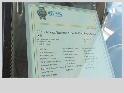 Used 2013 Toyota Tacoma 4x4 Double Cab w/ SR5 Pkg image 17