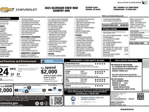 Used 2023 Chevrolet Silverado 1500 High Country w/ High Country Premium Package AWD/4WD image 3