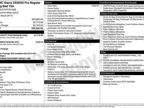 New 2026 GMC Sierra 2500 Pro w/ 1SA Pro Safety Plus Package AWD/4WD image 2