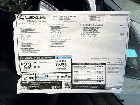 New 2026 Lexus TX 350 350 Luxury image 14