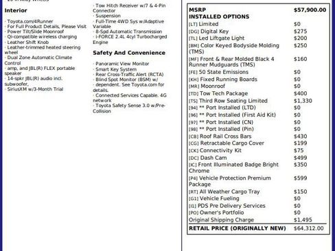 Used 2025 Toyota 4Runner Limited AWD/4WD image 64