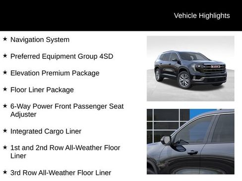 New 2026 GMC Acadia Elevation w/ Elevation Premium Package AWD/4WD image 9