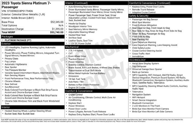 Used 2023 Toyota Sienna Platinum FWD image 8