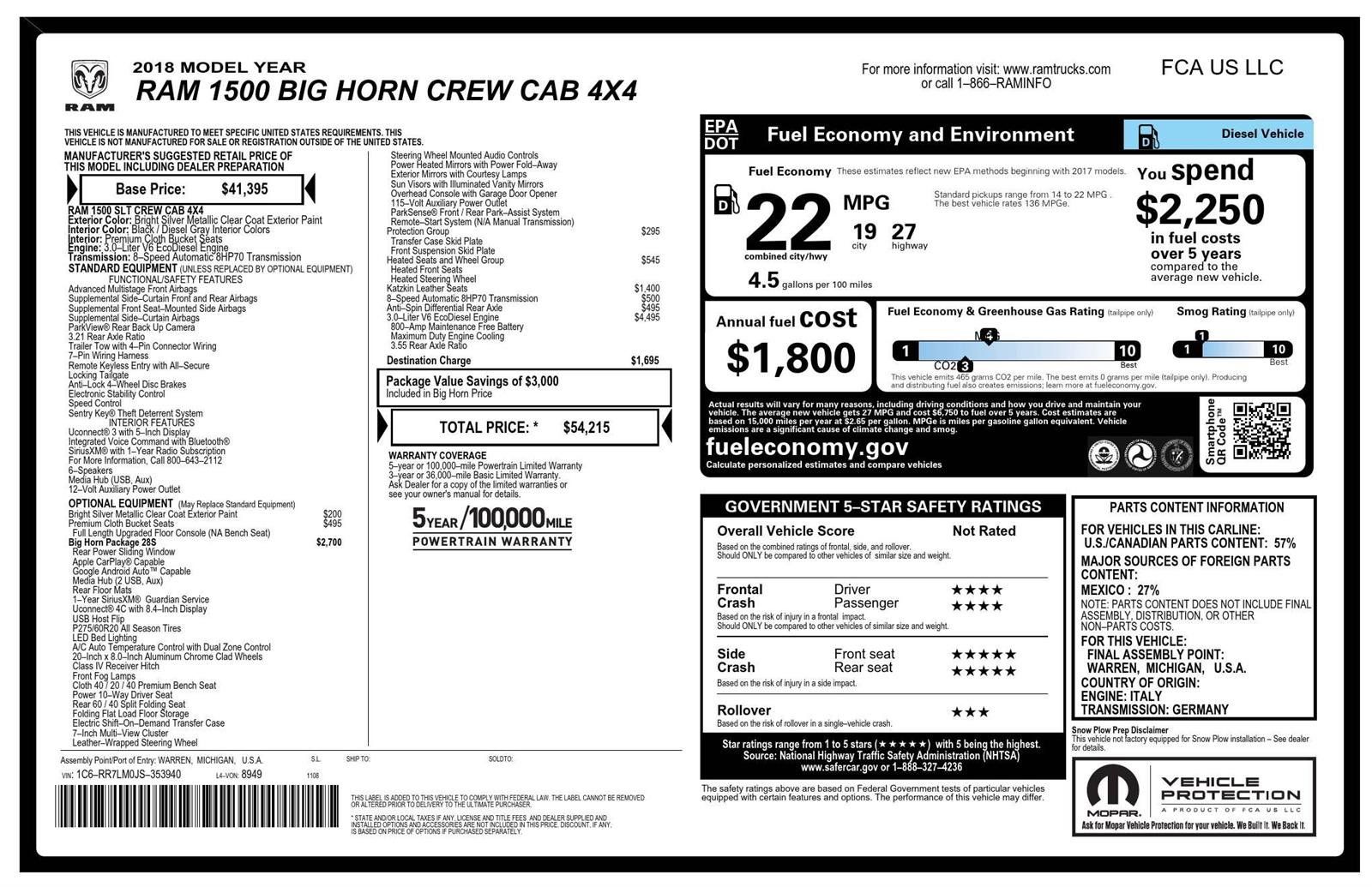 Used 2018 RAM 1500 Big Horn AWD/4WD image 15