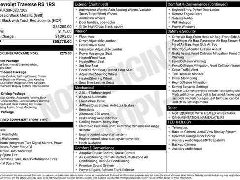 Used 2024 Chevrolet Traverse RS w/ LPO, Floor Liner Package FWD image 27
