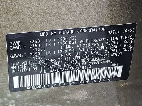 Certified 2025 Subaru Outback Premium image 27
