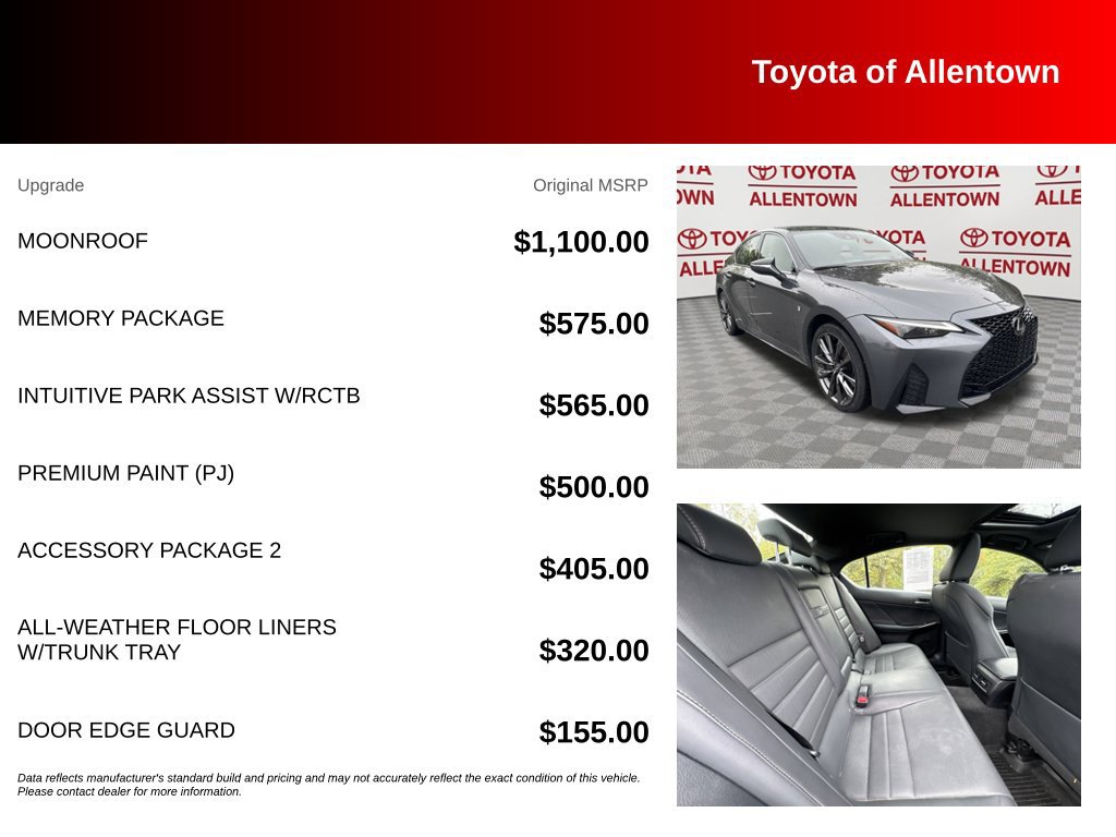 Used 2024 Lexus IS 350 F Sport w/ Memory Package AWD/4WD image 5