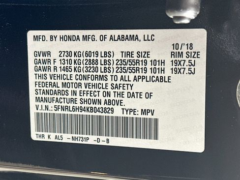 Used 2019 Honda Odyssey Elite image 12