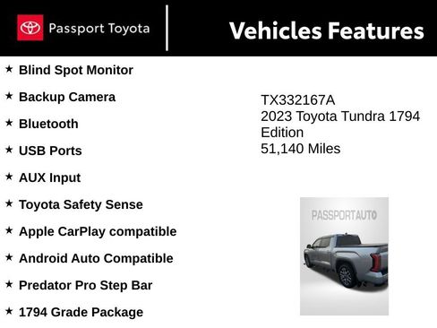 Used 2023 Toyota Tundra 1794 Edition RWD image 8