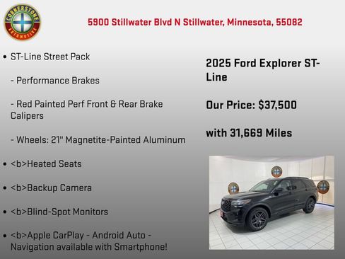 Used 2025 Ford Explorer ST-Line w/ ST-Line Street Pack AWD/4WD image 5