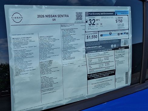 New 2026 Nissan Sentra SR w/ SR Premium Package FWD image 5