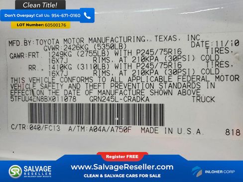 Used 2011 Toyota Tacoma 4x4 Access Cab V6 w/ SR5 Pkg #2 image 16