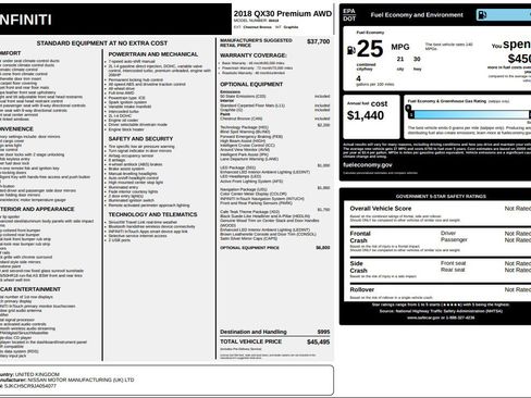 Used 2018 INFINITI QX30 Premium w/ Navigation Package image 27