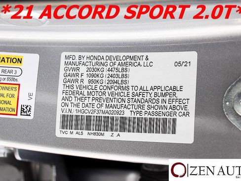 Used 2021 Honda Accord Sport image 64