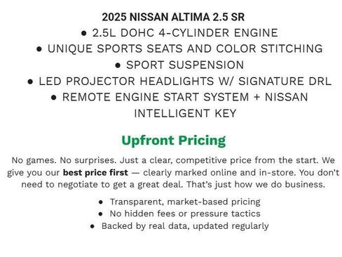 Used 2025 Nissan Altima 2.5 SR FWD image 2