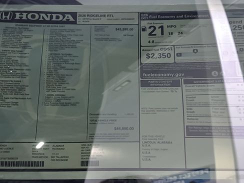 New 2026 Honda Ridgeline RTL image 33