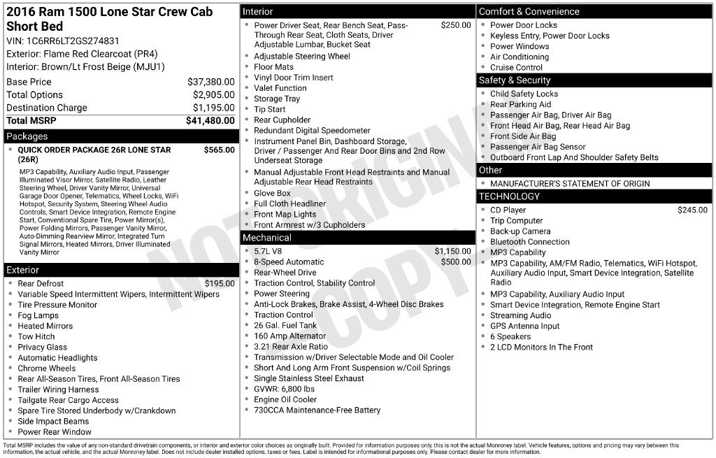 Used 2016 RAM 1500 Lone Star RWD image 4