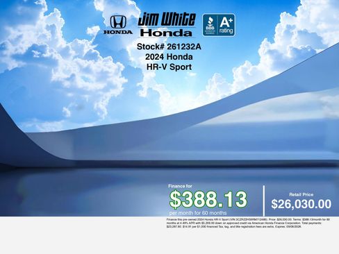 Certified 2024 Honda HR-V Sport image 3