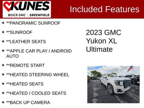 Used 2023 GMC Yukon XL Denali Ultimate w/ LPO, Floor Liner Package AWD/4WD image 2
