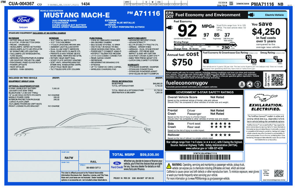 Used 2023 Ford Mustang Mach-E Premium AWD/4WD image 1