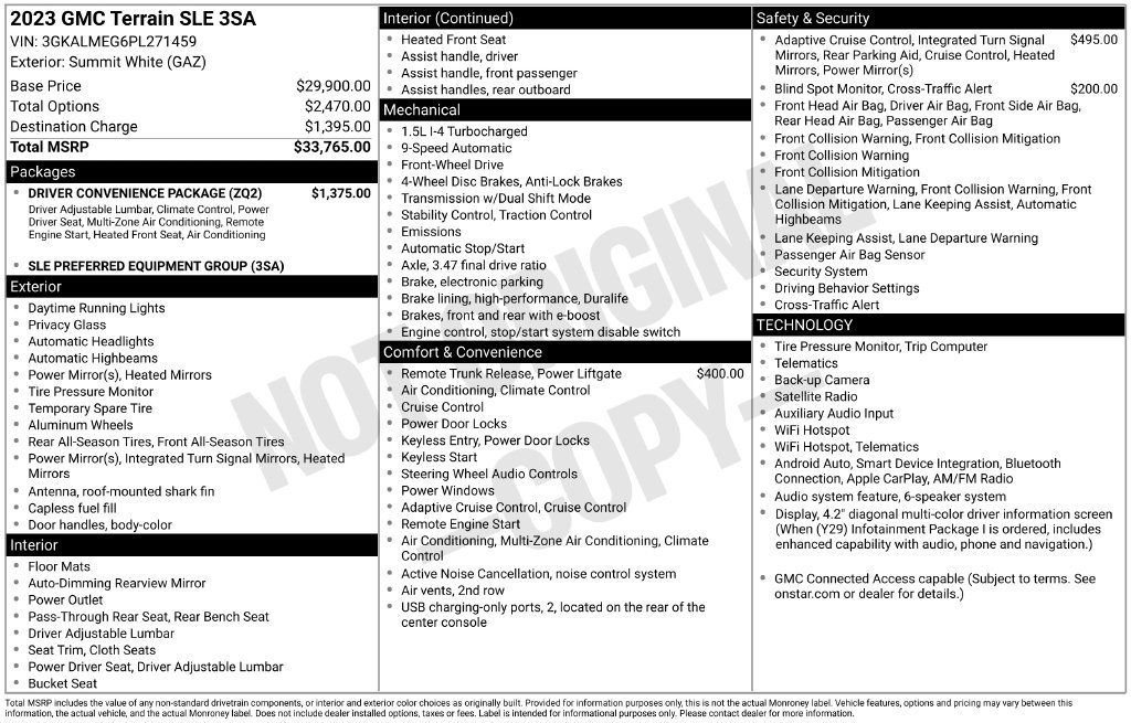 Used 2023 GMC Terrain SLE w/ Driver Convenience Package FWD image 11