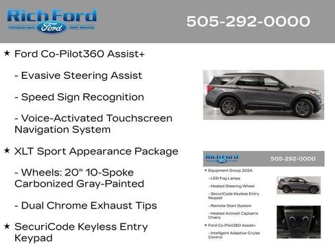 Certified 2024 Ford Explorer XLT w/ Equipment Group 202A RWD image 80