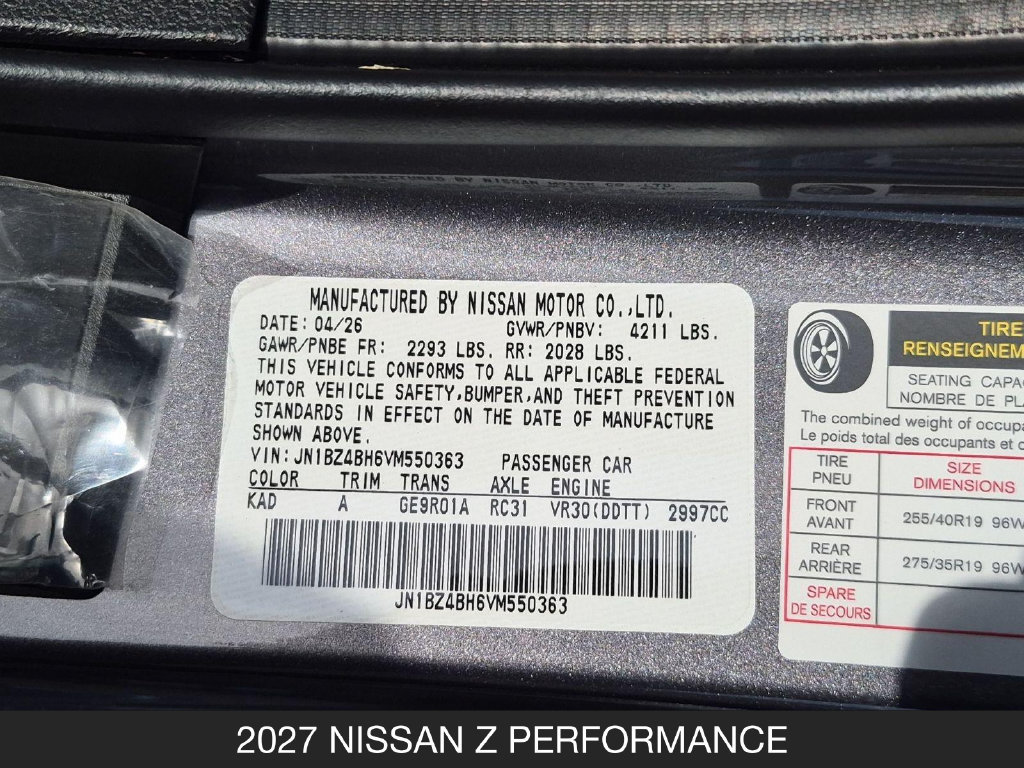 New 2027 Nissan Z Performance RWD image 24