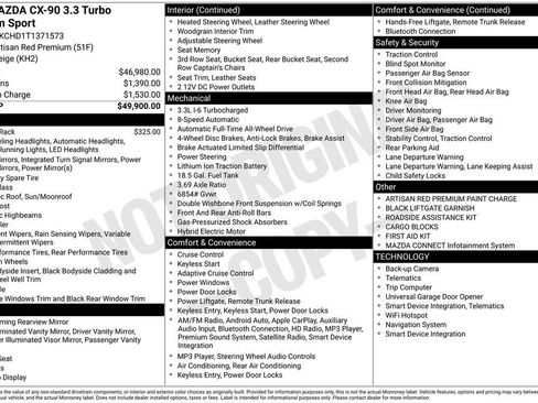 New 2026 MAZDA CX-90 3.3 Turbo w/ Premium Sport Pkg AWD/4WD image 38