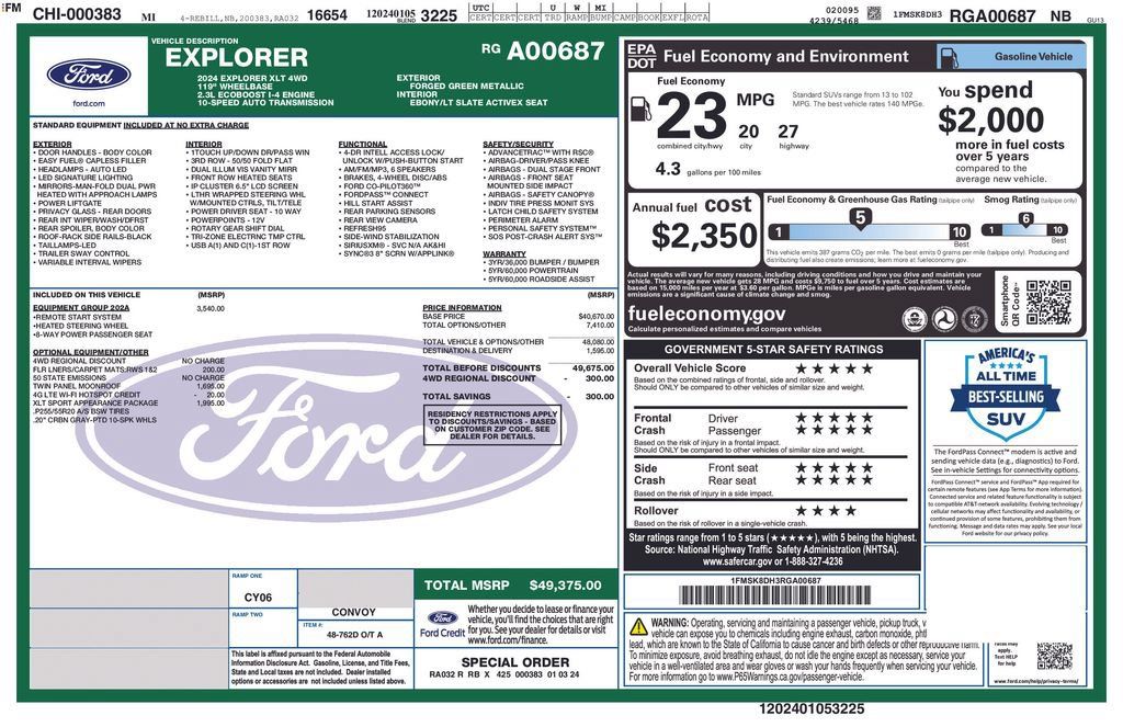 Used 2024 Ford Explorer XLT w/ Equipment Group 202A AWD/4WD image 36