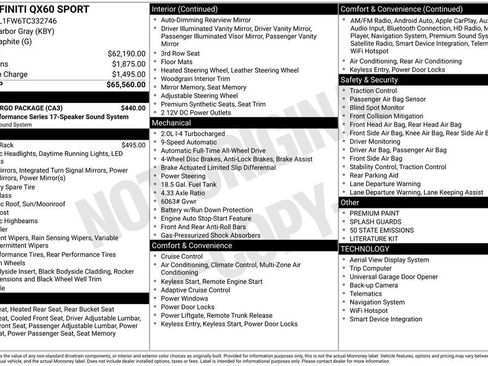 Certified 2026 INFINITI QX60 Sport w/ Dark Cargo Package image 3
