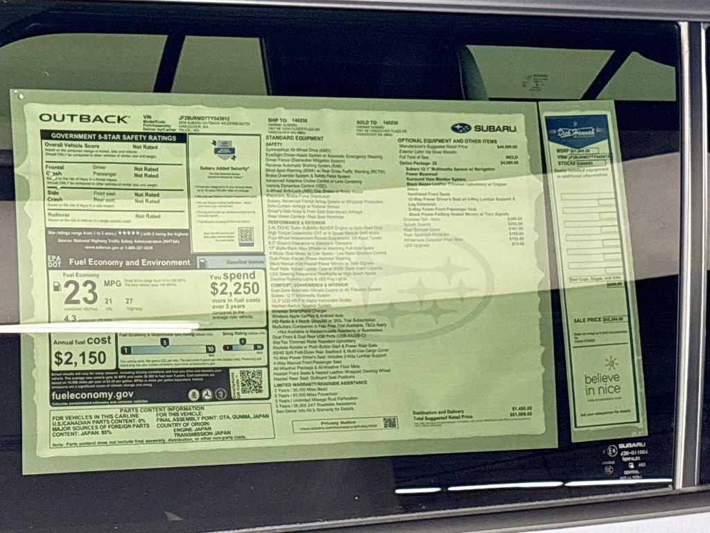 New 2026 Subaru Outback Wilderness AWD/4WD image 25