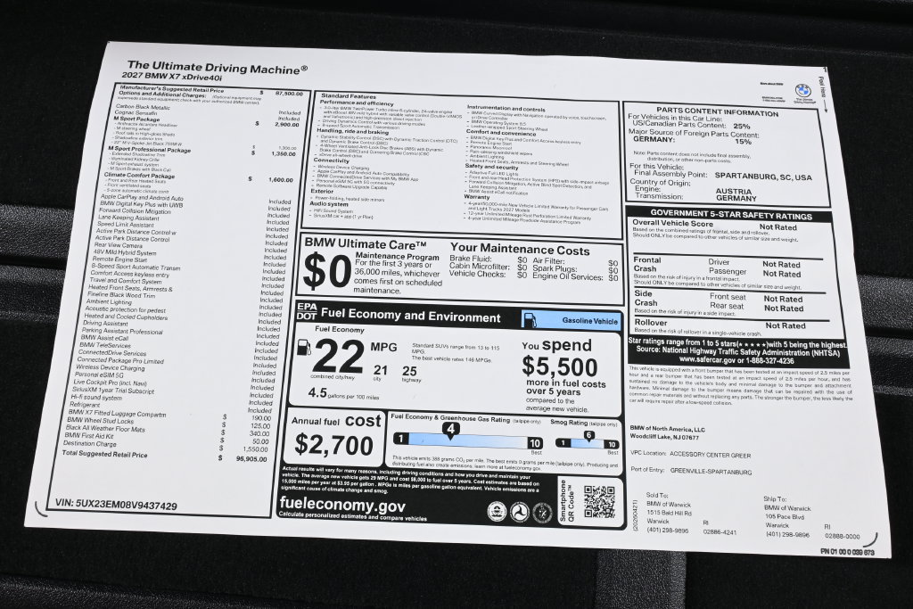 Used 2027 BMW X7 xDrive40i w/ M Sport Package AWD/4WD image 38
