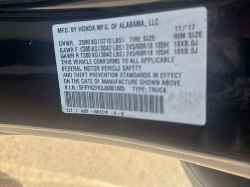 Used 2018 Honda Ridgeline RTL-T image 13